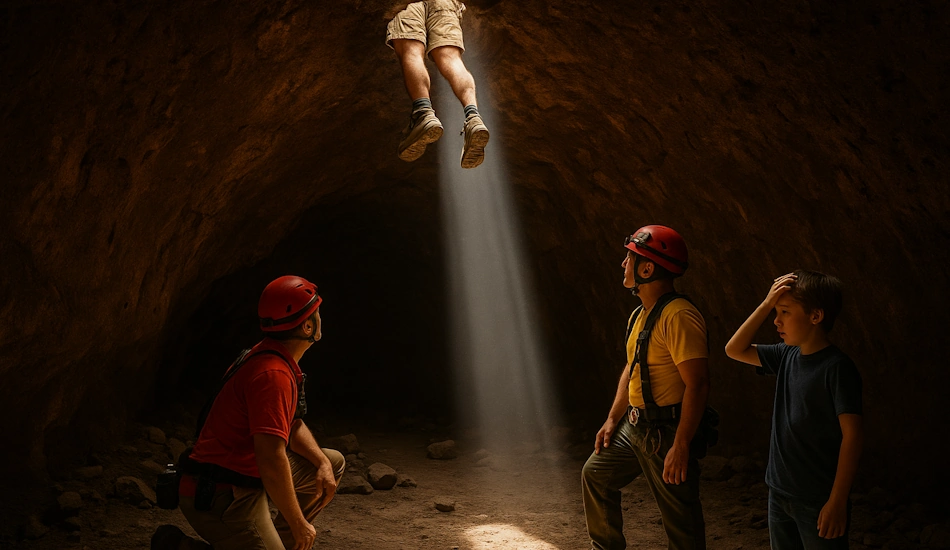 Father Teaches Son Valuable Life Lesson By Getting Stuck In A Hole He Told Him Not To Go Into
