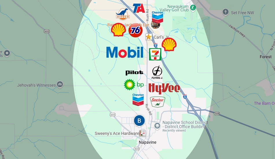 City of Napavine to add 16 more fuel stations to Exit 72, because why not?