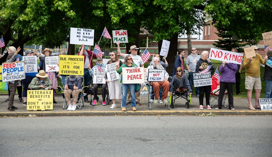 No Kings Protesters Take to the Streets of Centralia, WA to Remind Citizens That Trump Is Our President