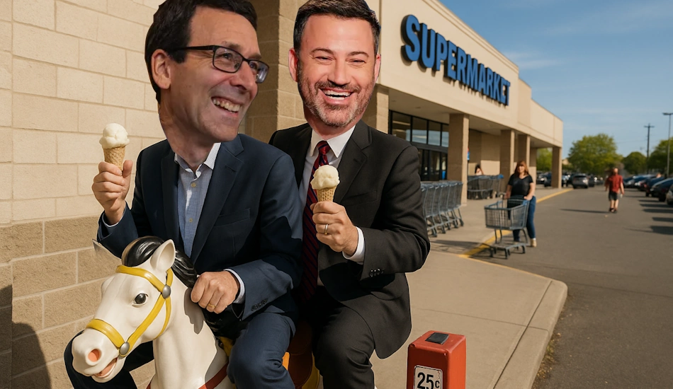 Bob 'Turd' Ferguson And Jimmy Kimmel Celebrate His Return To TV While Sharing Electric Horse Ride