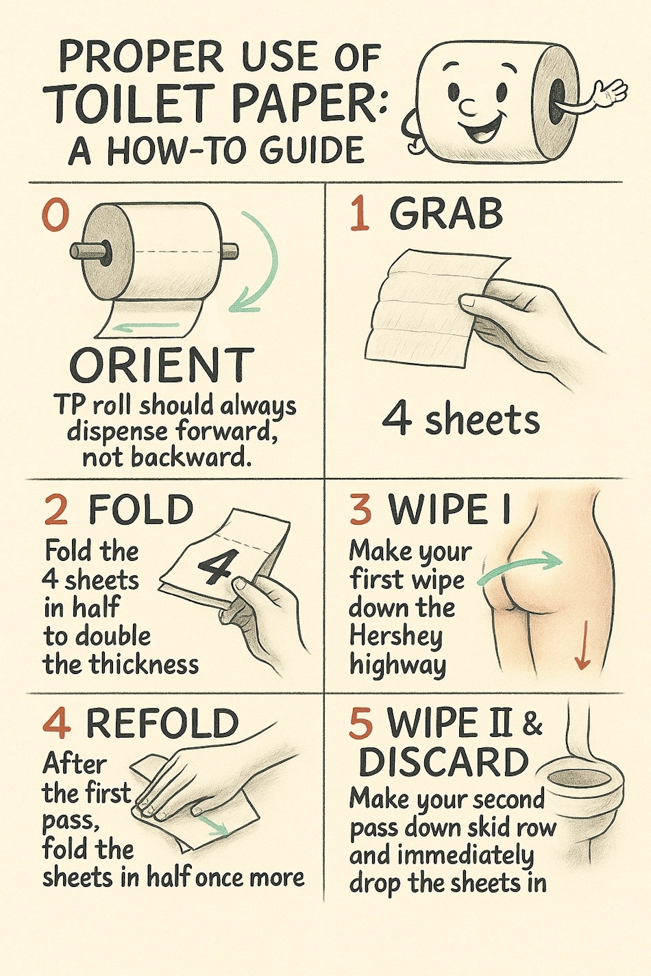 Proper Butt Wiping and Toilet Paper Ediquette